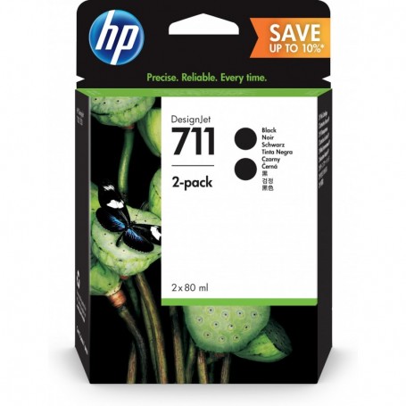 HP 711 - Pack de 2 cartouches d'impression noir 80ml (P2V31A)