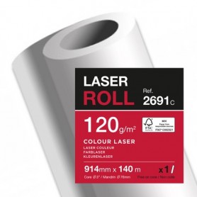 Clairefontaine rouleau papier PPC Colour Laser 120gr 0,914 (36") x 140m (Ø3") FSC